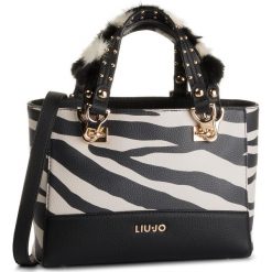 Torebka LIU JO - S Shopping A69069 E0329 Zebra Y9125. Czarne torebki klasyczne damskie Liu Jo, z aplikacjami, ze skóry ekologicznej, klasyczne, zdobione, bez dodatków. Za 689,00 zł.