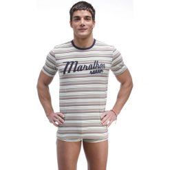 T-shirty męskie: Esotiq & henderson Koszulka Kiner 20844 szaro – turkusowy r.XL