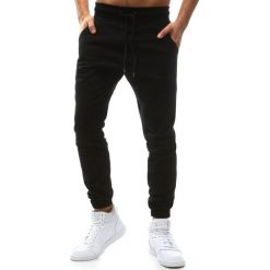 Joggery męskie: Spodnie męskie joggery czarne (ux1136)