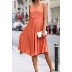 Sukienka MELIANA ORANGE. Pomarańczowe sukienki damskie Sukienka MELIANA ORANGE, s, bez wzorów, bez kołnierzyka, bez rękawów, długie. W wyprzedaży za 69,00 zł.
