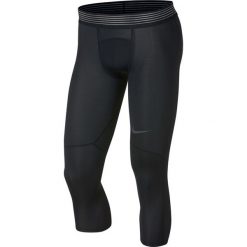 Legginsy Nike Pro HyperCool 3/4 Tights M Czarne. Czarne getry męskie termoaktywne marki Nike, m, bez wzorów, z materiału, biznesowe, do biegania. Za 99,99 zł.