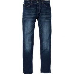 Dżinsy dresowe Regular Fit Tapered bonprix ciemnoniebieski "used". Niebieskie jeansy męskie bonprix, m, bez wzorów, klasyczne. Za 89,99 zł.