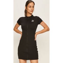 Puma - Sukienka. Czarne sukienki damskie Puma, na co dzień, s, z aplikacjami, z elastanu, casualowe, bez kołnierzyka, z krótkim rękawem, krótkie, mini, proste. Za 249,90 zł.