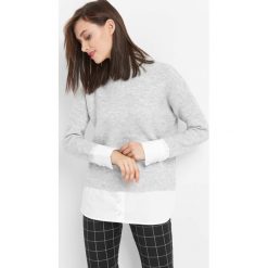 Sweter z koszulowymi wstawkami. Szare bez kategorii Orsay, xs, z elastanu, z golfem. Za 119,99 zł.