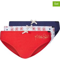 Figi (3 pary) w kolorze czerwonym, białym i granatowym. Czerwone majtki dziewczęce Skiny Girls. W wyprzedaży za 45,95 zł.