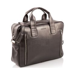 Brązowa Stylowa męska torba na ramię BRODRENE. Pomarańczowe torby męskie skórzane Brødrene, bez wzorów, ze skóry ekologicznej, eleganckie, na ramię. Za 219,00 zł.