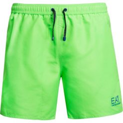 Szorty kąpielowe EA7 EMPORIO ARMANI Zielony. Zielone kąpielówki męskie marki EA7 Emporio Armani, bez wzorów, z tkaniny, do pływania. W wyprzedaży za 259,00 zł.
