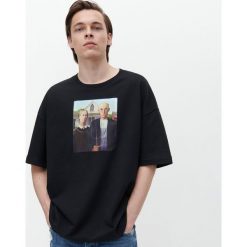 T-shirt American gothic - Czarny. Czarne t-shirty męskie Reserved, s, bez wzorów, bez kołnierzyka. Za 79,99 zł.