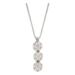 Naszyjniki damskie: Naszyjnik – złoto białe 750, Brylant 0,26ct