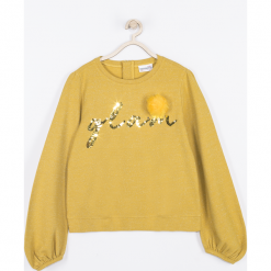 Bluza. Pomarańczowe bluzy dziewczęce rozpinane WISH, z aplikacjami, z długim rękawem, długie. Za 79,90 zł.