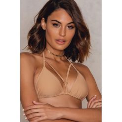 Stroje dwuczęściowe damskie: NA-KD Swimwear Góra bikini Triangle – Beige,Nude,Gold