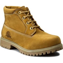 Trapery CANGURO - A028-304 Yellow/Yellow. Pomarańczowe trapery damskie Canguro, ze skóry, bez obcasa, bez zapięcia. W wyprzedaży za 149,00 zł.
