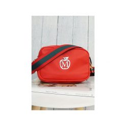 LETNIA LISTONOSZKA DWA ZŁOTE ZAMKI NA SZEROKIM PASKU CZERWONA MANZANA. Czerwone listonoszki damskie Manzana, na co dzień, w paski, ze skóry, eleganckie, bez dodatków. Za 129,00 zł.
