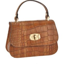 Torebki klasyczne damskie: Skórzana torebka w kolorze brązowym – 20 x 15 x 8,5 cm