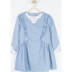 Sukienka. Niebieskie bez kategorii marki HEART SMILE, z aplikacjami, z bawełny, z długim rękawem, długie. Za 109,90 zł.