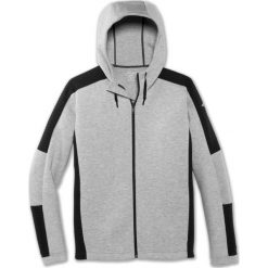 Bluza Męska Interval Hoodie jasna. Bluzy męskie Brooks Running, s, bez wzorów, z kapturem, do biegania. Za 499,00 zł.