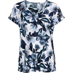 Cellbes Bluzka denim blue w kwiaty female niebieski/ze wzorem 42/44. Niebieskie bluzki damskie Cellbes, w kwiaty, z denimu, eleganckie, bez kołnierzyka, z krótkim rękawem. W wyprzedaży za 59,00 zł.