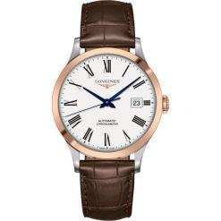 LONGINES PROMOCJA Record L2.821.5.11.2. Szare zegarki męskie LONGINES, złote. W wyprzedaży za 8660,00 zł.