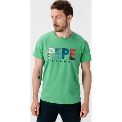 Pepe Jeans Edison Koszulka Zielony. Zielone podkoszulki męskie Pepe Jeans, xxl, z nadrukiem, z bawełny, bez kołnierzyka, z krótkim rękawem, krótkie. Za 180,95 zł.