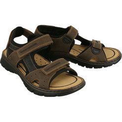 RIEKER 26757-25 brown combination, sandały męskie. Brązowe sandały męskie Rieker, na rzepy. W wyprzedaży za 183,90 zł.