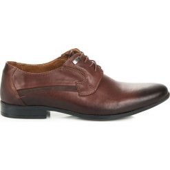 Eleganckie półbuty ze skóry JAIDA. Brązowe buty wizytowe męskie marki LUCCA, ze skóry, bez zapięcia. Za 201,99 zł.