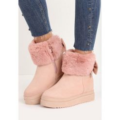 Buty zimowe damskie: Różowe Śniegowce Favoured