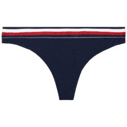 Stringi TOMMY HILFIGER Thong UW0UW00513. Niebieskie stringi damskie TOMMY HILFIGER, l, bez wzorów, z elastanu. Za 79,00 zł.