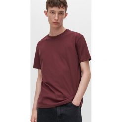 T-shirt z bawełny organicznej - Bordowy. Czerwone t-shirty męskie Reserved, xl, bez wzorów, z bawełny, bez kołnierzyka. W wyprzedaży za 19,99 zł.
