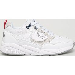 Pepe Jeans - Buty dziecięce Orbital. Białe trampki chłopięce Pepe Jeans, bez wzorów, z jeansu, sportowe, z okrągłym noskiem, na sznurówki. Za 279,90 zł.