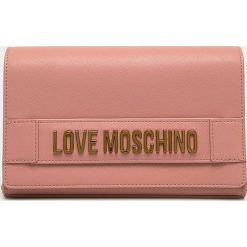 Love Moschino - Torebka. Różowe kopertówki damskie Love Moschino, w paski, ze skóry ekologicznej, na ramię, z aplikacjami. Za 479,90 zł.