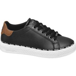 Sneakersy damskie Bench czarne. Czarne sneakersy damskie Bench, z materiału. Za 69,00 zł.