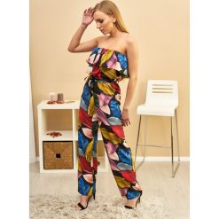 Zmysłowy Kombinezon Muriel Kolor Black2 ONESIZE. Czarne spodnie damskie LIGARI, uniwersalny, w paski, z elastanu, bez kołnierzyka, bez rękawów. Za 149,00 zł.
