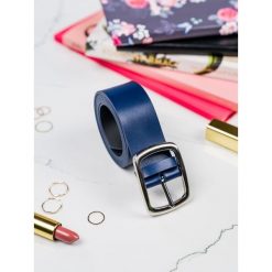 Pasek damski skórzany Rovicky PDR-4 granatowy - granatowy. Niebieskie paski damskie ROVICKY, w paski, ze skóry, klasyczne. Za 34,99 zł.