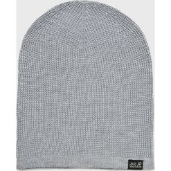 Jack Wolfskin - Czapka. Szare czapki męskie marki Jack Wolfskin, na zimę, z poliesteru. W wyprzedaży za 49,90 zł.