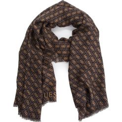 Szal GUESS - AW7952 POL03 BRO. Brązowe szaliki damskie marki Guess, z aplikacjami, z materiału. W wyprzedaży za 149,00 zł.