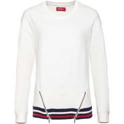 Bluza dresowa, długi rękaw bonprix biel wełny. Białe bluzy rozpinane damskie bonprix, z dresówki, z długim rękawem, długie. Za 89,99 zł.