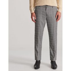 Spodnie chino w kratę - Szary. Szare spodnie męskie Reserved, m, bez wzorów. Za 149,99 zł.