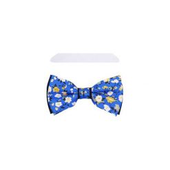 Niebiesko-granatowa muszka w kwiatki A150. Niebieskie muszki męskie Modini Moda Męska, na co dzień, w kwiaty, z tkaniny, eleganckie. Za 49,50 zł.