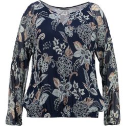 Bluzki damskie: Open End FLORAL KEYHOLE Bluzka dark blue