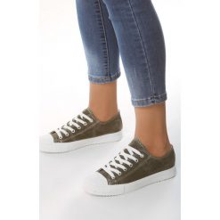 Zielone Trampki Layered. Zielone trampki i tenisówki damskie Born2be, bez wzorów, na sznurówki. Za 34,99 zł.