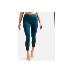 Legginsy Gym & Pilates 7/8 damskie. Niebieskie legginsy damskie DOMYOS, l, w paski, z elastanu. Za 49,99 zł.