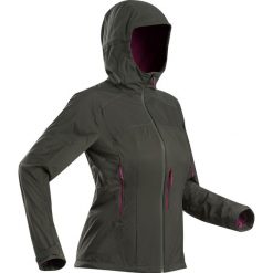 Kurtka softshell trekkingowa - TREK 900 damska. Zielone buty trekkingowe damskie FORCLAZ, s, bez wzorów, z elastanu, bez kaptura, trekkingowe. Za 299,99 zł.