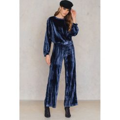Spodnie z wysokim stanem: Twist & Tango Aksamitne spodnie Meg – Blue