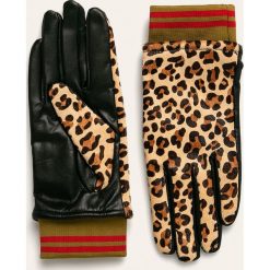 Scotch & Soda - Rękawiczki skórzane. Czerwone rękawiczki damskie Scotch & Soda, bez wzorów, z poliesteru. Za 349,90 zł.