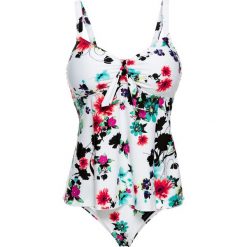 Tankini (2 części) bonprix biały z nadrukiem. Białe bikini bonprix, z nadrukiem. Za 109,99 zł.