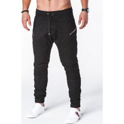 Joggery męskie: SPODNIE MĘSKIE JOGGERY P709 – CZARNE