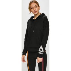 Reebok - Bluza. Czarne bluzy damskie Reebok, s, bez wzorów, z bawełny, bez rękawów, z kapturem. W wyprzedaży za 139,90 zł.