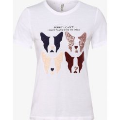 ONLY - T-shirt damski – Onlkita, biały. Białe t-shirty damskie ONLY, m, z haftami, bez kołnierzyka. Za 49,95 zł.