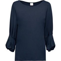 Shirt bonprix ciemnoniebieski. Niebieskie koszulki damskie bonprix, na co dzień, bez wzorów, bez kołnierzyka, bez rękawów. Za 27,99 zł.