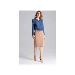 Koszula M647 Granat. Niebieskie koszule damskie FIGL, xl, bez wzorów, bez kołnierzyka, bez rękawów. Za 129,00 zł.
